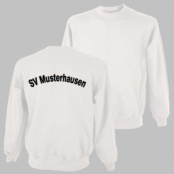 Sweater einfarbig mit einfarbiger Rückenaufschrift