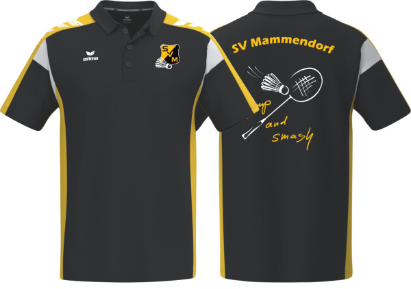 Erima CELEBRATE 125 Poloshirt function SV Mammendorf Badminton Unisex schwarz ohne Initialen
