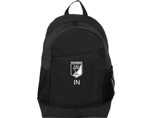 uhlsport FSV Wehringen Fußball Rucksack mit Bodenfach Kinder schwarz mit Initialen