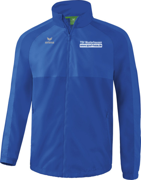 Erima Team Allwetterjacke mit Vereinsname und Sport Haas Logo auf der Brust