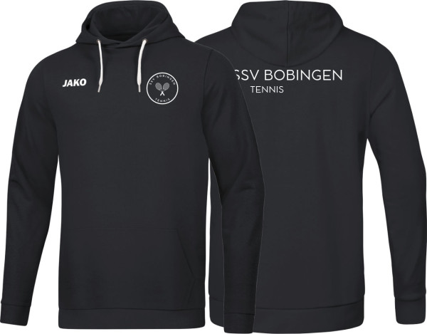 Jako Kapuzensweat Base SSV Bobingen Tennis Unisex schwarz ohne Initialen