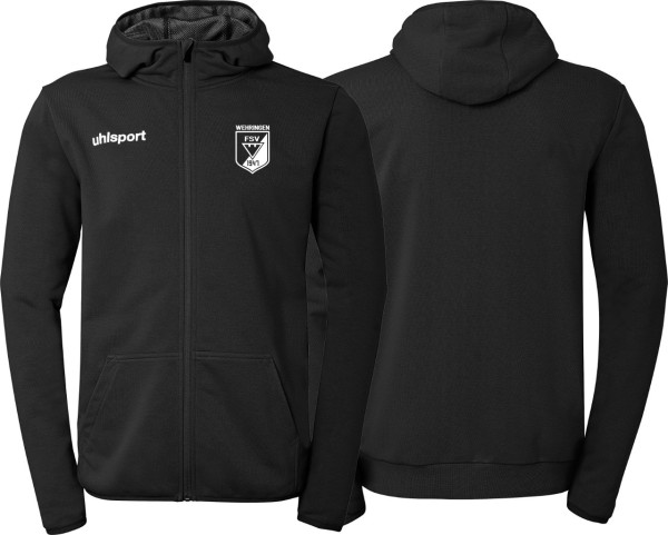 uhlsport Essential Kapuzenjacke FSV Wehringen Fußball Kinder schwarz ohne Initialen