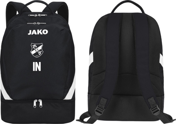 Jako Rucksack Iconic BFCF schwarz mit Initialen