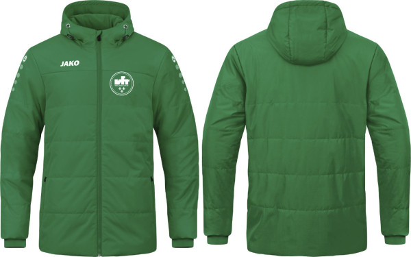 Jako VfR Wiesbaden Coachjacke mit Kapuze grün ohne Initialen