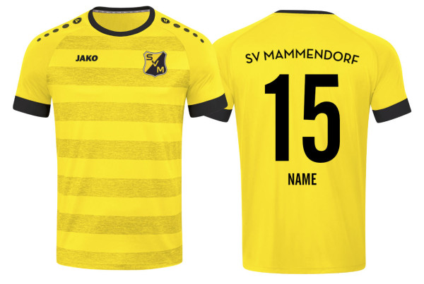 Jako Trikot SV Mammendorf Celtic Melange KA Kinder mit Vereinswappen, Vereinsname, Nummer und Einzelname