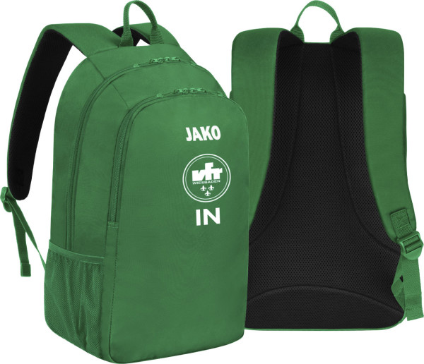 Jako Rucksack One VfR Wiesbaden grün mit Initialen