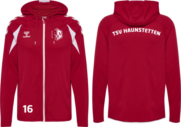 hummel Hmlcore 2.0 Zip Hoodie TSV Haunstetten Handball rot mit Nummer