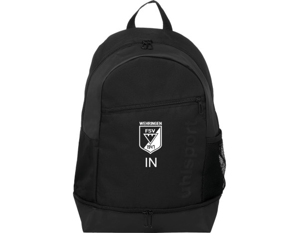 uhlsport FSV Wehringen Fußball Rucksack mit Bodenfach schwarz mit Initialen