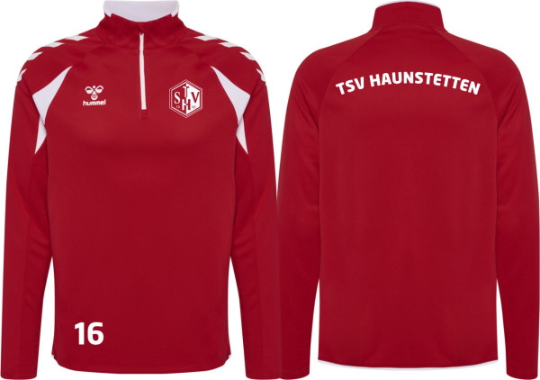hummel Hmlcore 2.0 Half Zip TSV Haunstetten Handball rot mit Nummer