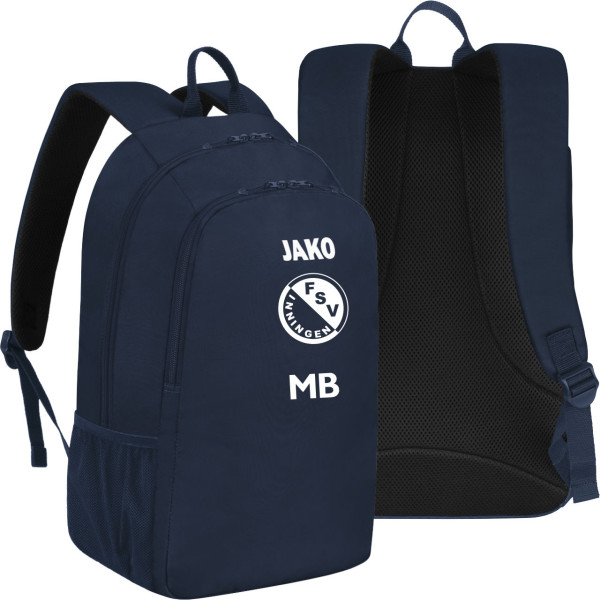 Jako Rucksack One FSV Inningen marine mit Initialen