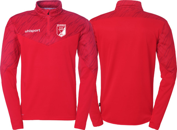 uhlsport 1/4 Zip Top FSV Wehringen Fußball rot ohne Initialen