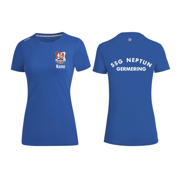 Jako T-Shirt Run 2.0 SSG Neptun Germering Damen royal mit Name mit Vereinsname