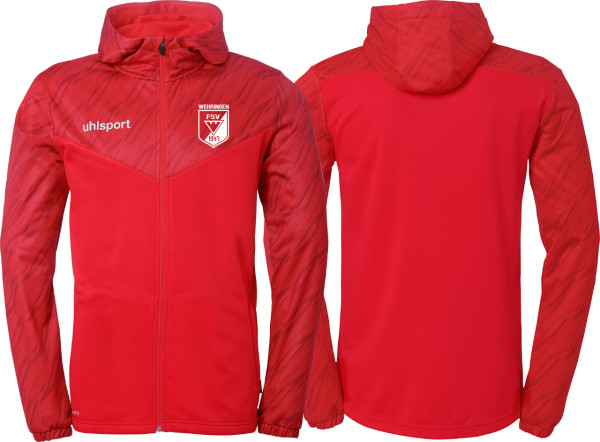 uhlsport Multi Hood Jacke FSV Wehringen Fußball Kinder rot ohne Initialen