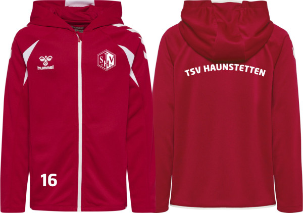 hummel Hmlcore 2.0 Zip Hoodie TSV Haunstetten Handball Kinder rot mit Nummer